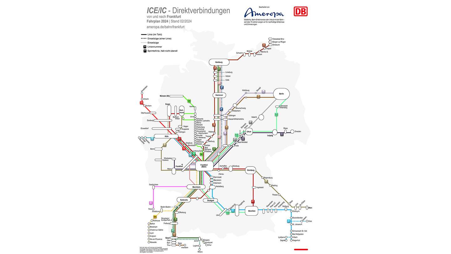 Direktverbindung mit Bahn ab Frankfurt | © DB/Ameropa